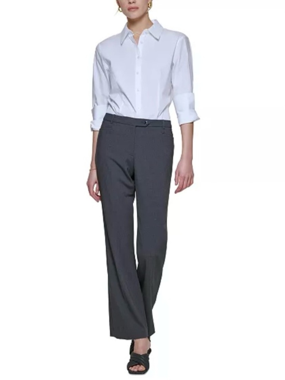 Calvin Klein Women's Modern Fit Trousers in Charcoal Gray